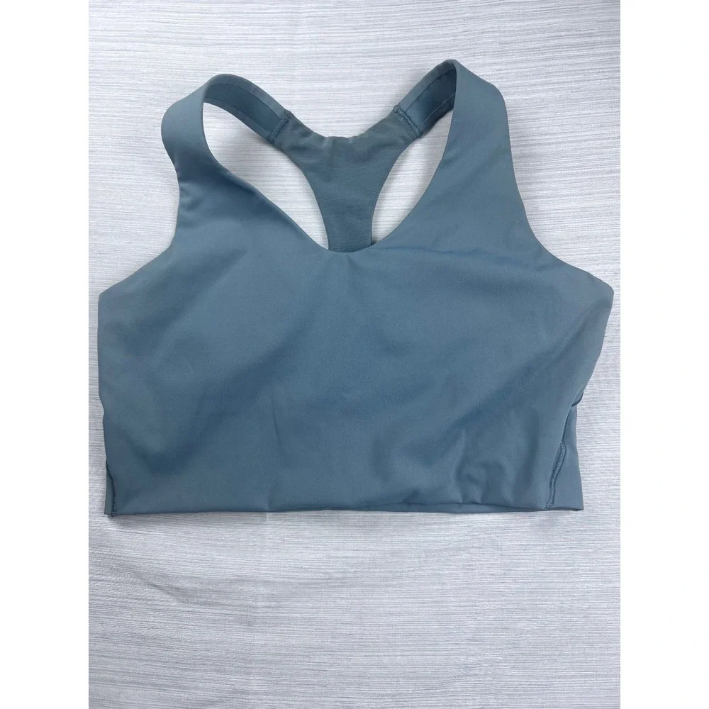 Spanx Slate Blue Racerback Mesh Panel Sports Bra Medium Impact Size‎ Large